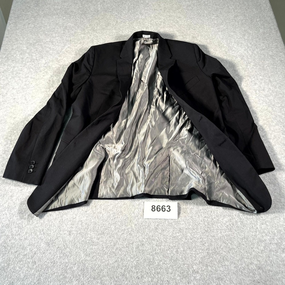 Calvin Klein Blazer Jacket Mens Small Black Regular Fit Single Breasted Formal